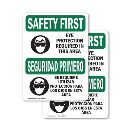 Signmission 14 in Height, 10 in Width, Vinyl Decal, Rectangle, Bilingual OS-2PACK-SF-D-1014-L-10786